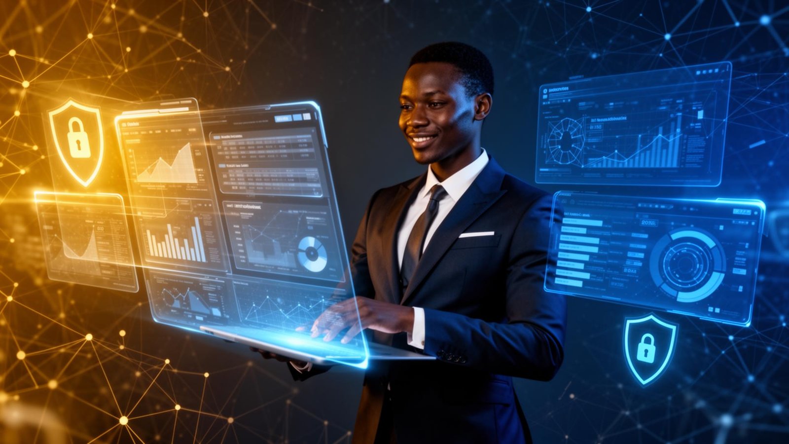 Professionnel de l'audit des systèmes d'information utilisant un tableau de bord de cybersécurité